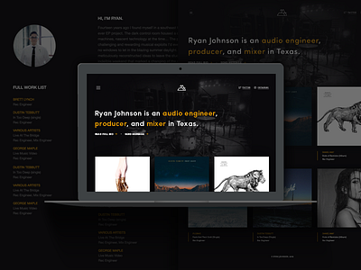 Audio Engineer Website audio brand dark site web design website