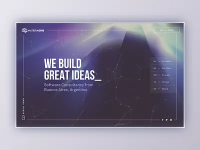 Materia Gris Hero border brain gris hero logo materia menu neuron polygon sidemenu web