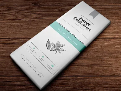 Chocolate Bar Design: Dante Confections candy bar chocolate chocolate bar mint green typography