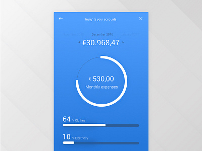 Bank Account app account bank expenses revenue salary ui ux