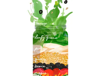 Mason Jar Illustration for Real Simple food illustration illustration infographic mason jar salad