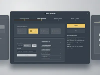 Onboarding Web App account activiation dark dashboard domain interface onboarding subscribe subscription success ui ux