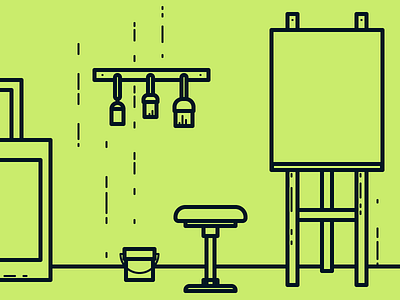 Painter's Workspace artist icon illustration painter workspace