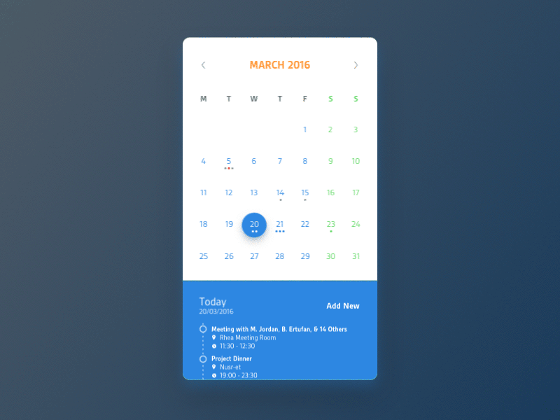 Calendar Animation - Freebie Weekly Challenge 12 animation blue calendar flat freebie graphic green material motion sketch