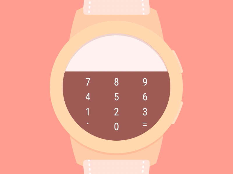 Smartwatch Calculator animation calculator dailyui dailyui004 mobile pixelgami smartwatch ui wearables