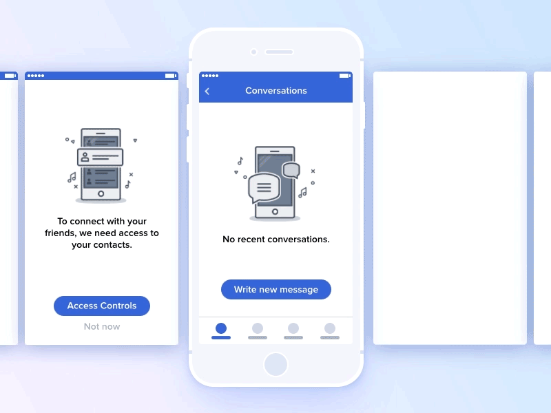 Placeholders List animation icon illustration ios mobile app motion music messaging app placeholder principle sketch ui ux