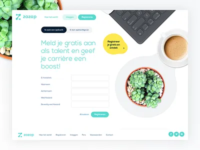Sign up clean coffee desktop form photography plant signup white