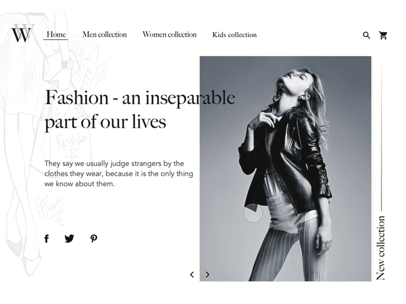 Example of Fashion Website Animation