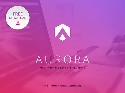 Free Keynote template: Aurora aurora business download free freebies gradient key keynote marketing presentation report template