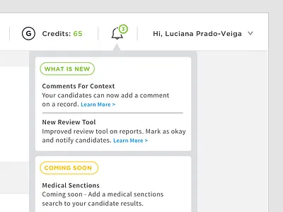 Notification dropdown alert bell dropdown modal notification tooltip what is new