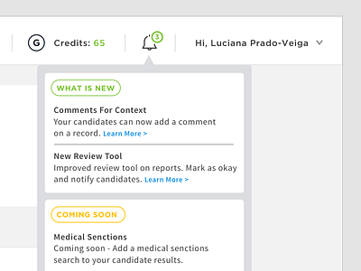 Notification dropdown alert bell dropdown modal notification tooltip what is new