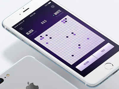 Go Board App board board game design go gradient ios japanese realistic ui