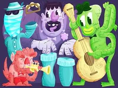 Seattle Monster Mash 13/31 creature from the black lagoon frakenstein halloween illustration invisible man monster band seattle monster mash seattlemonstermash werewolf