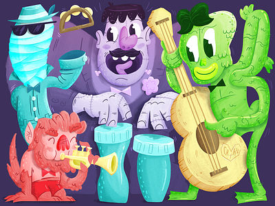 Seattle Monster Mash 13/31 creature from the black lagoon frakenstein halloween illustration invisible man monster band seattle monster mash seattlemonstermash werewolf