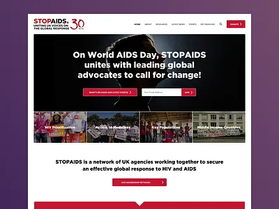 Charity Website Redesign aids blue and yellow design clean design desktop hands up hiv mobile ui ux website