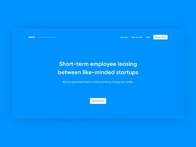 Pinch Landing Page blue gilroy hero interface landing page ui ux website
