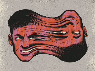 Circuitry bubblegum flip halftone marble stretched texture