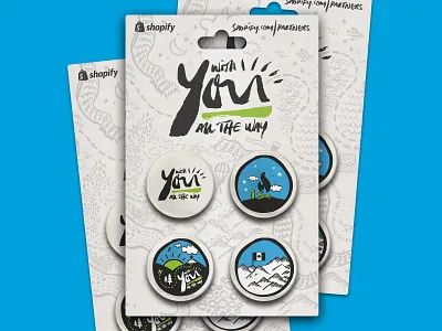 Shopify Pin Badges colourful graphics illustration ink paint product web