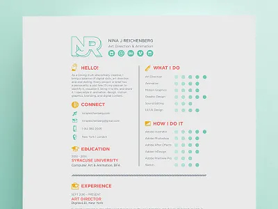 Resume/CV Update animator art director branding cv experience logo logo design resume