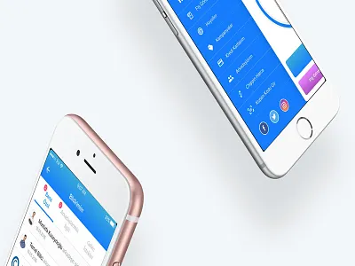 Chippin app application blue chippin feed friends menu mobile navigation side ui ux