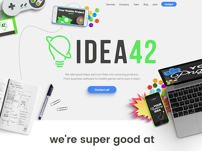 Company Landing Page header hero it landing nav page software tech ui ux website
