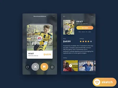 Tinder For Game (exploration) game sell shop store swipe tinder ui