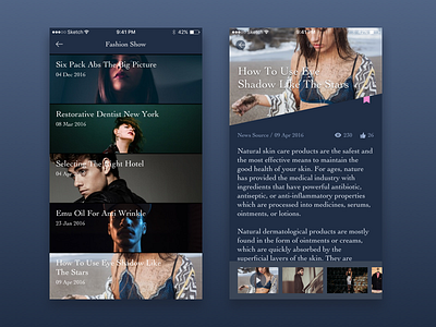 News Details design details flat ios news sketch ui