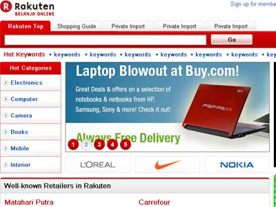 Rakuten design ecommerce indonesia ux web