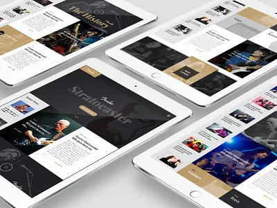 Fender Landing Page Design design fender guitar ipad landing page ui ux web website