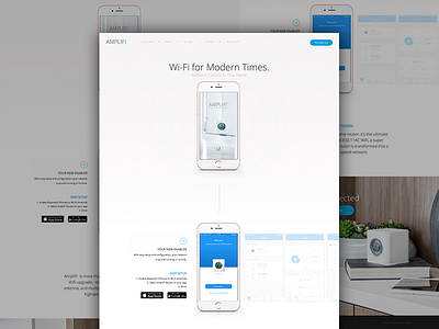 AmpliFi: App amplif app page i blue marketing page product router super toy box ubiquiti white wi fi wireless