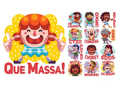 De Boa - Facebook Sticker Pack adobe illustrator brazil cartoon digital graphic illustration