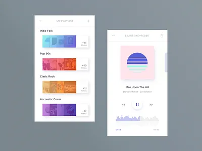 09 - Music Player app dailyui gradient music player playlist ui ux