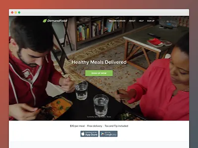Demand Food Landing Page landing page ui ux