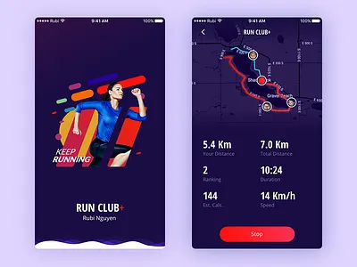 Daily UI #04 - Run Club+ [FREE SKETCH] download fitness free rubi run sketch