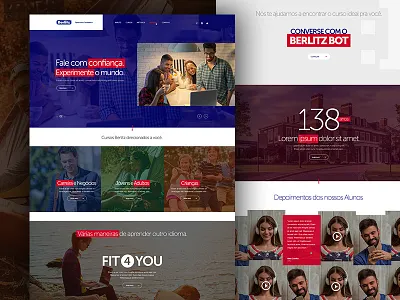 Website - Berlitz hotsite interface landing page school site visual design website