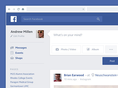 Facebook UI Refresh blue clean facebook simple ui white