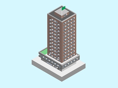Isometric building building dpdk flag flat hackaton housing illustration isometric rotterdam skyscraper students window