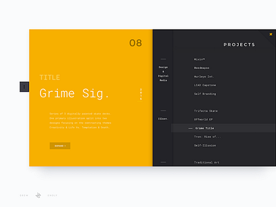 Project Menu — Personal Site case study clean css material material design menu minimal personal portfolio site web webpage