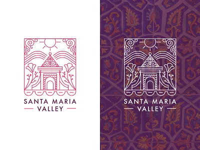 California Tourism Logo banner california culture illustration latin line illustration logo poppies sun vineyard