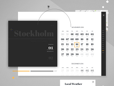 Airline Website Concept airline airplane booking calendar concept date flight typography weather website