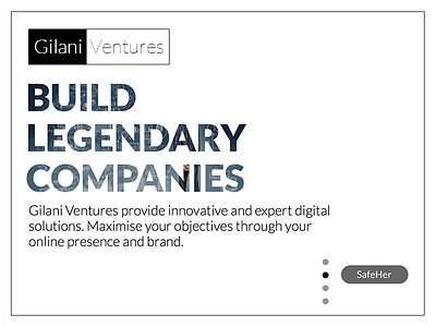 Ventures | another concept banner black black n white design landing page modern slider venture website website desing white