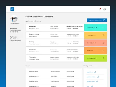 Student Dashboard clean dashboard simple student ui