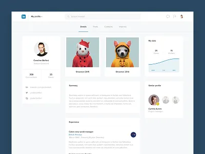 Linkedin profile challenge concept dashboard feed flat follow linkedin network post profile redesign social