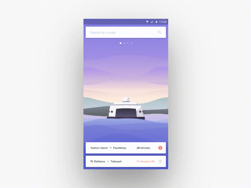 Ferry app theme chooser android color scheme interaction interaction design mobile principle prototype swipe ui ui design ux ux design