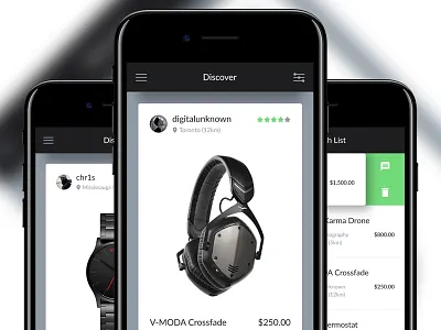 Garage Sale App app buy buysell design interaction mobile swipe ui ux