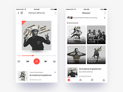 Daily UI #009_Music Player clean design flat ios list mobile ui ux