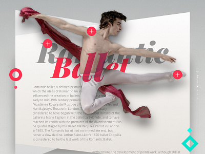 Romantic Ballet art ballet dance dancers design jump redigma romantic ui ux website