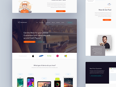DeviceForCash clean devices flat header homepage startup ui