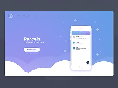 Parcels Web Mockup app flat design ios landing landing page one page page parcels ui ux web