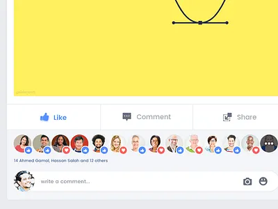 Facebook New Post blue comments design facebook light like love post ui ux web